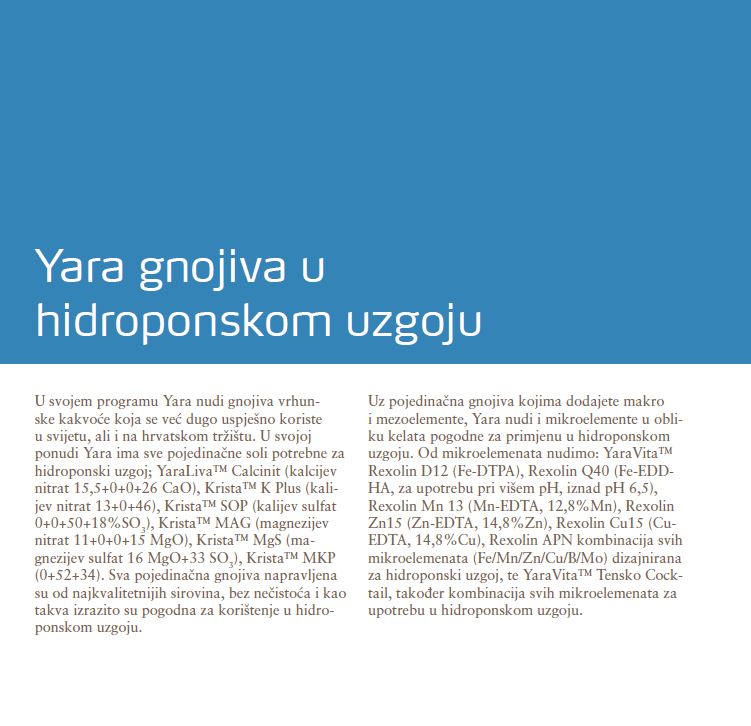 Gnojiva za hidroponski uzgoj